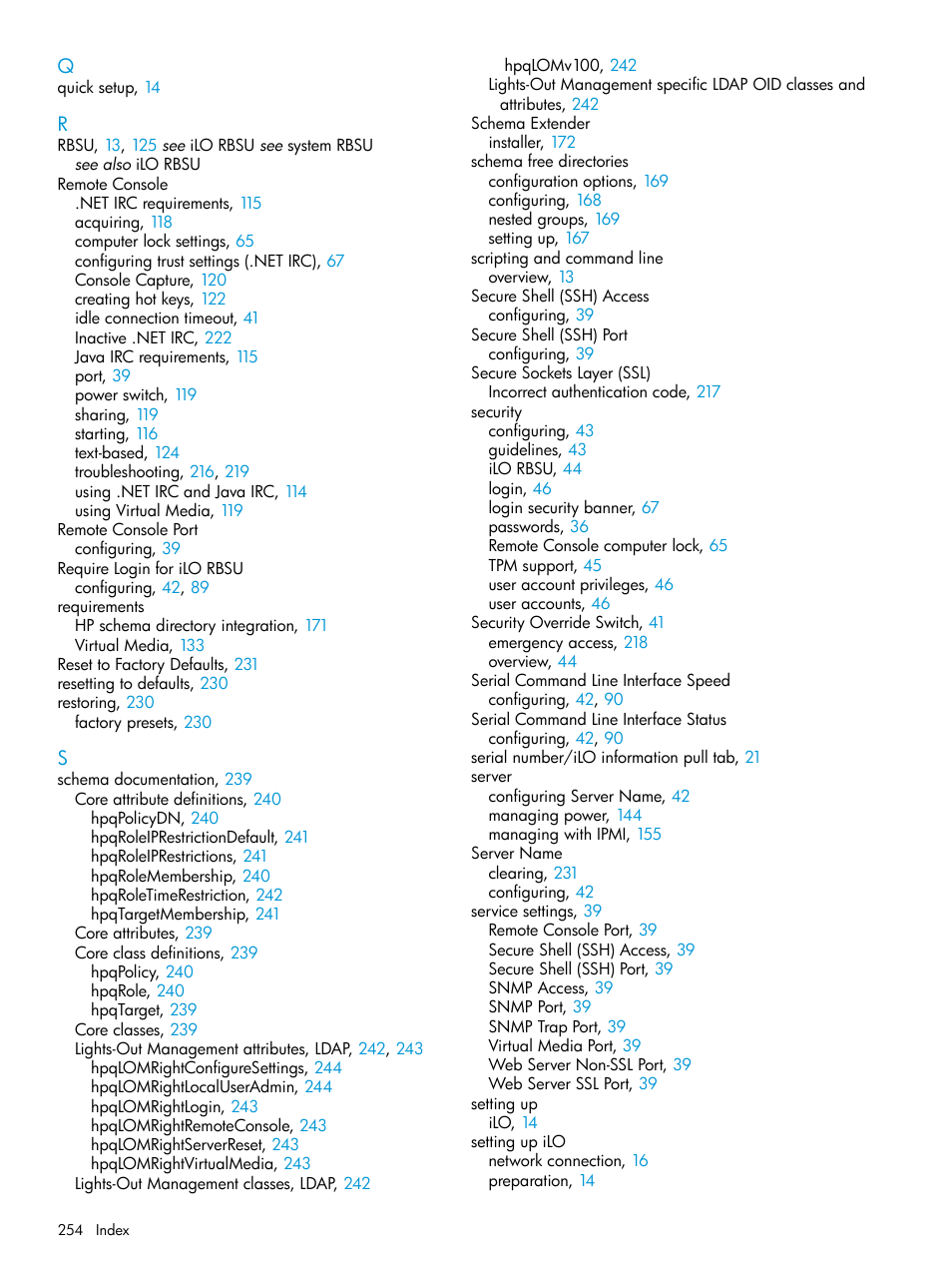 HP Integrated Lights-Out 3 User Manual | Page 254 / 256