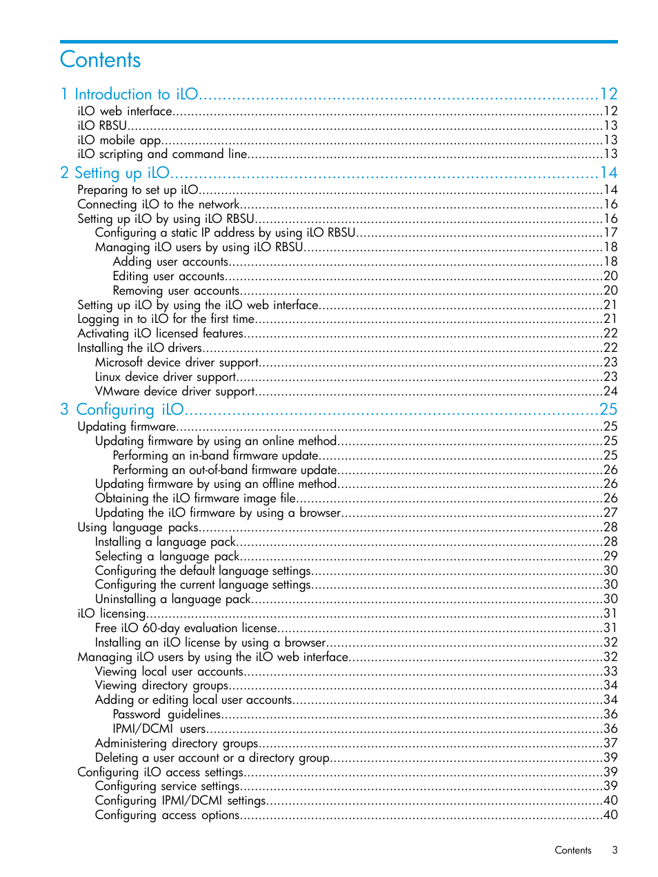 HP Integrated Lights-Out 3 User Manual | Page 3 / 256