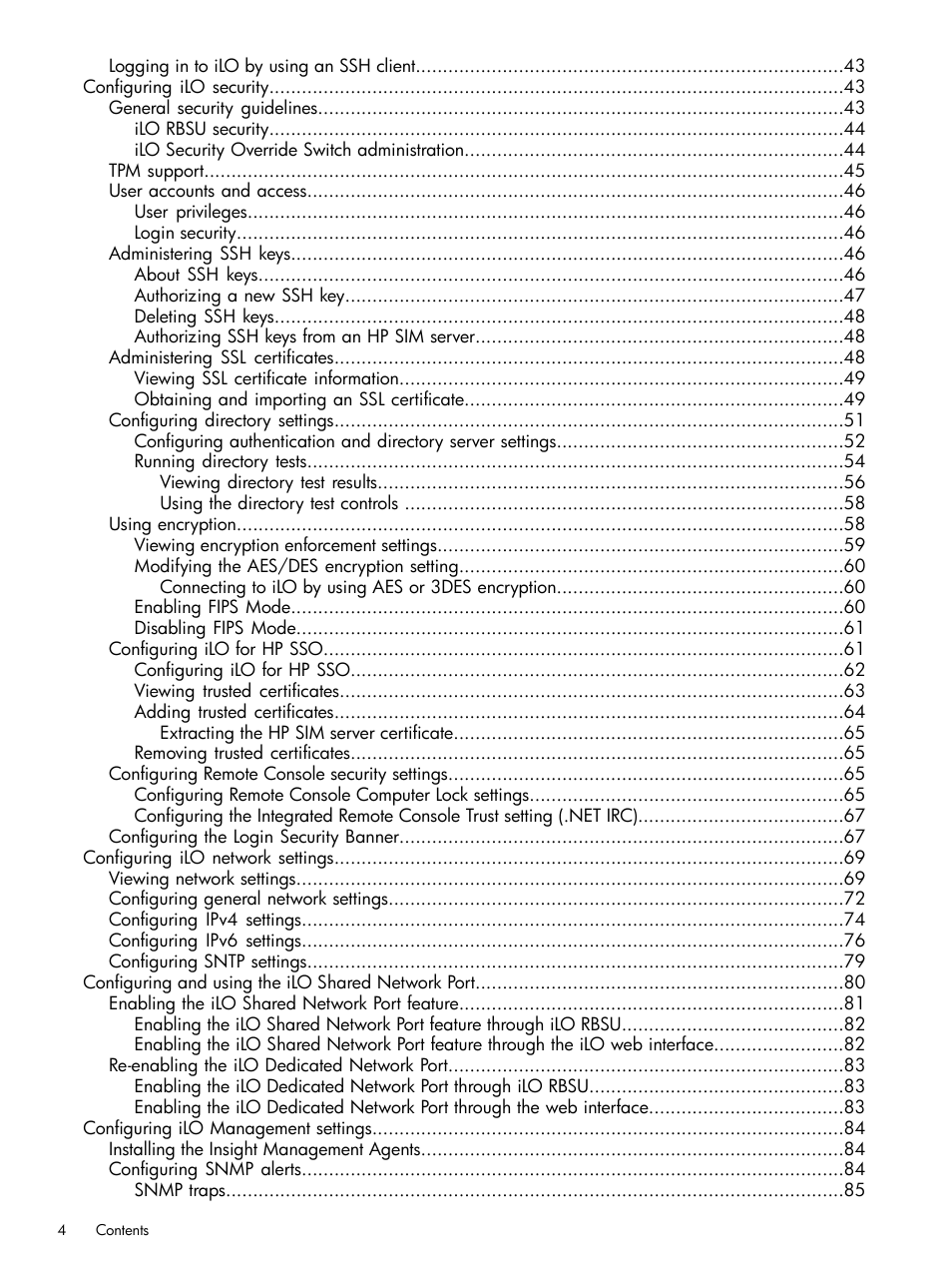 HP Integrated Lights-Out 3 User Manual | Page 4 / 256