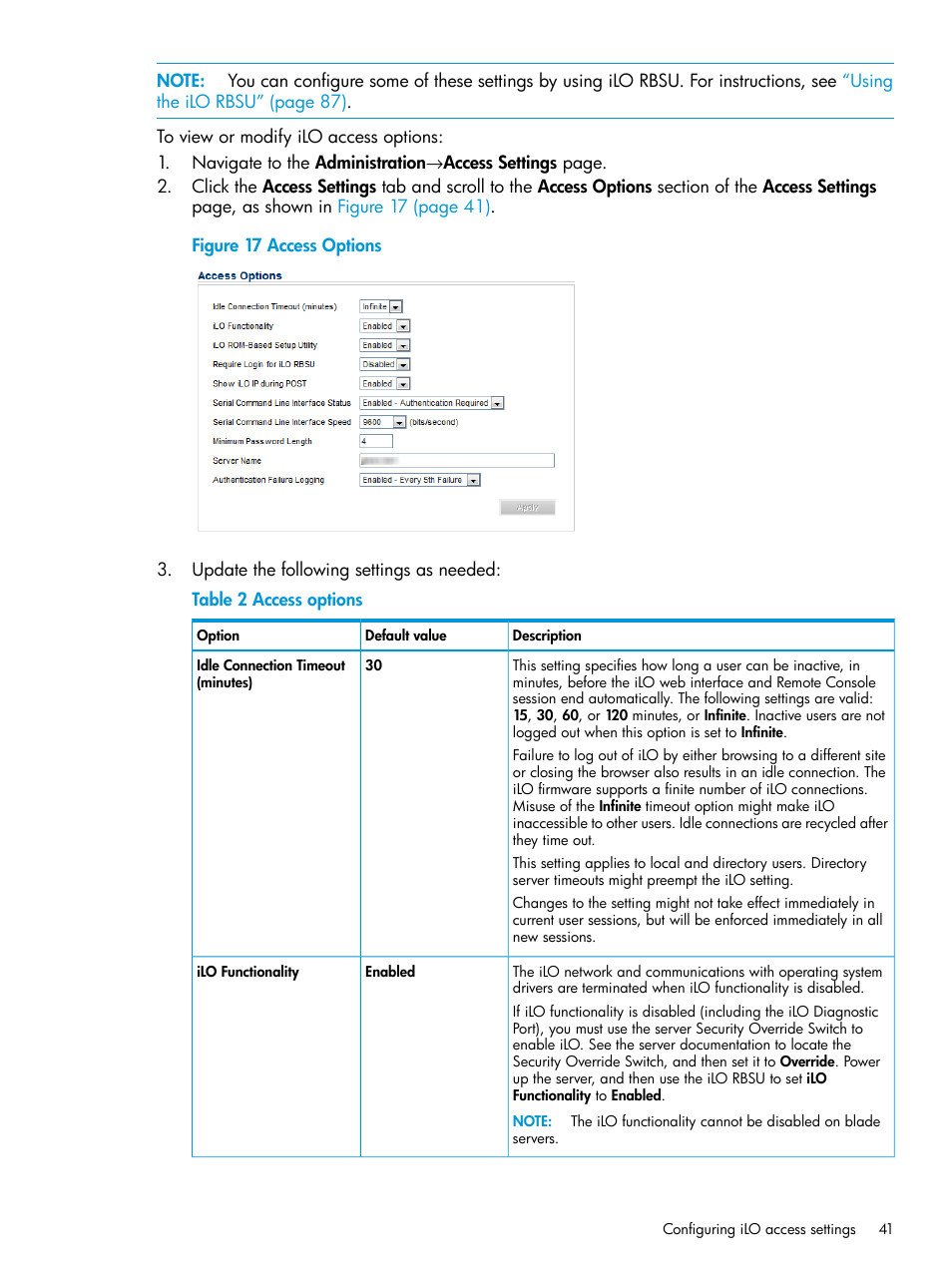 HP Integrated Lights-Out 3 User Manual | Page 41 / 256