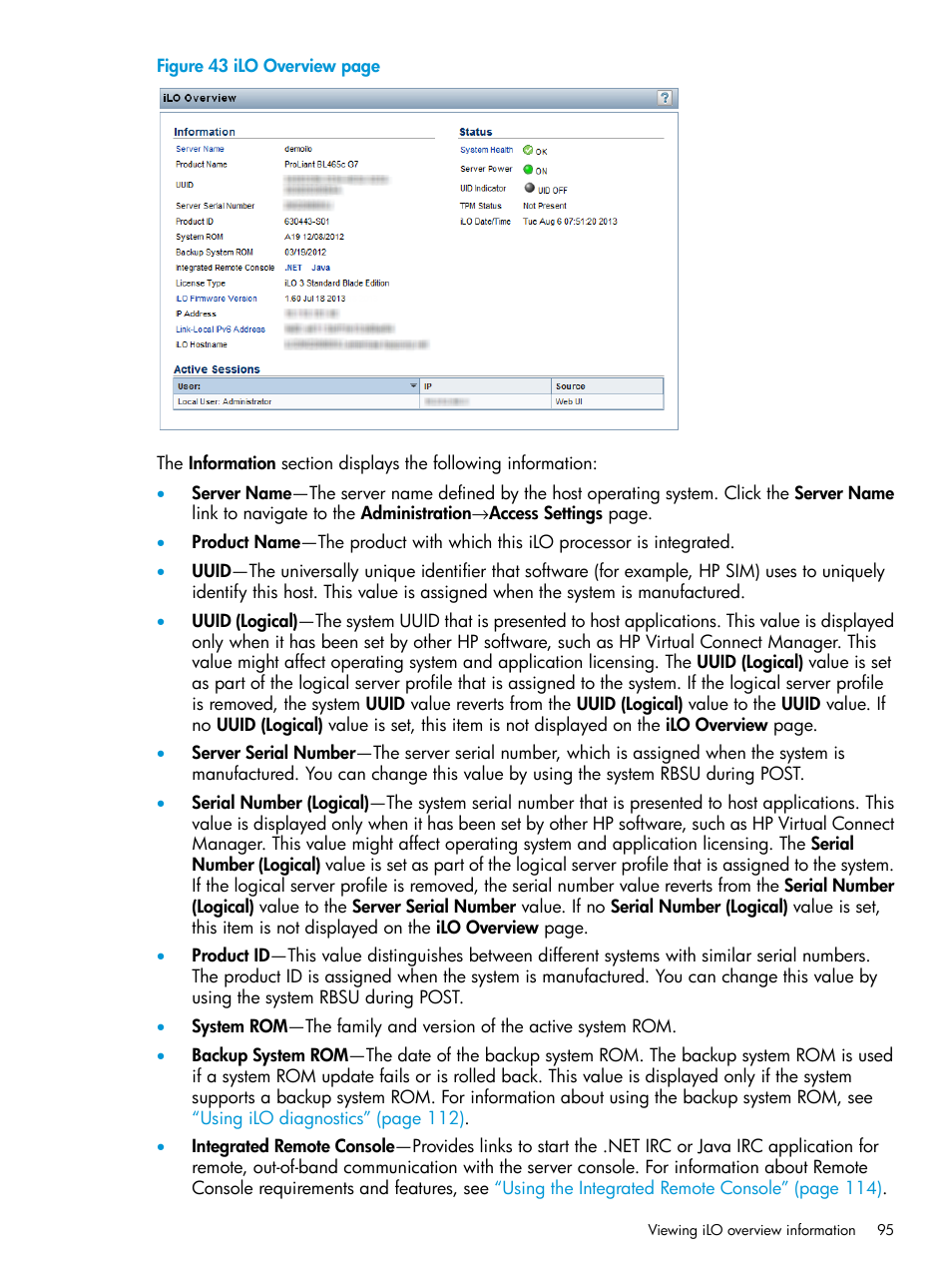 HP Integrated Lights-Out 3 User Manual | Page 95 / 256