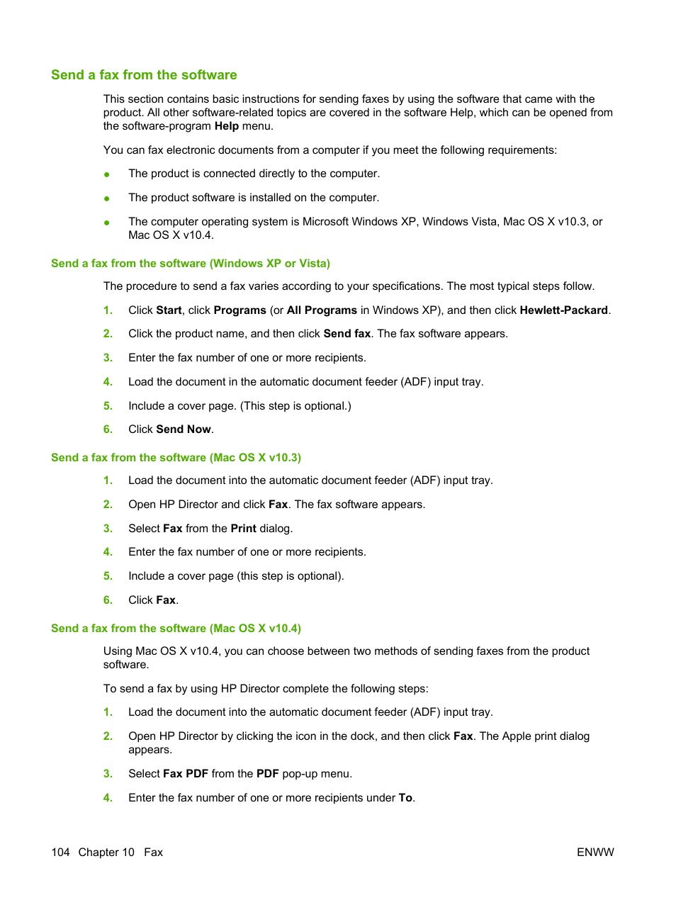 Send a fax from the software | HP LaserJet M1319f Multifunction Printer User Manual | Page 114 / 212