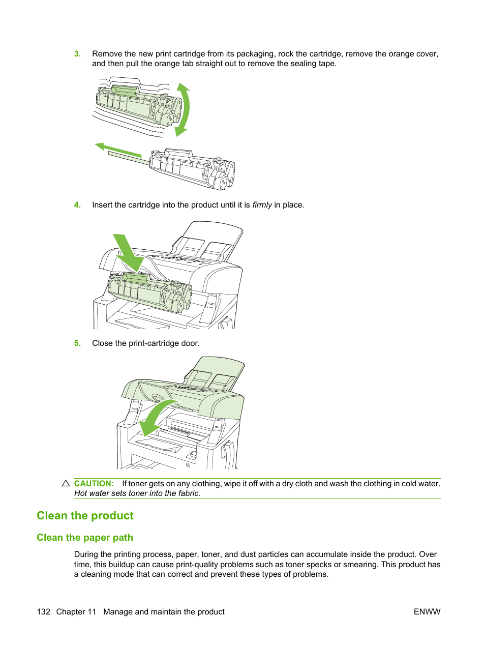 Clean the product, Clean the paper path | HP LaserJet M1319f Multifunction Printer User Manual | Page 142 / 212
