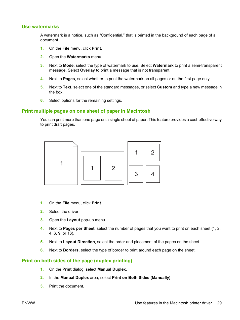 Use watermarks | HP LaserJet M1319f Multifunction Printer User Manual | Page 39 / 212