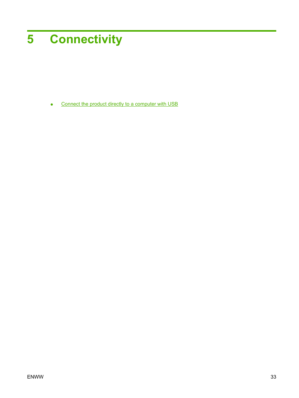 Connectivity, 5 connectivity, 5connectivity | HP LaserJet M1319f Multifunction Printer User Manual | Page 43 / 212