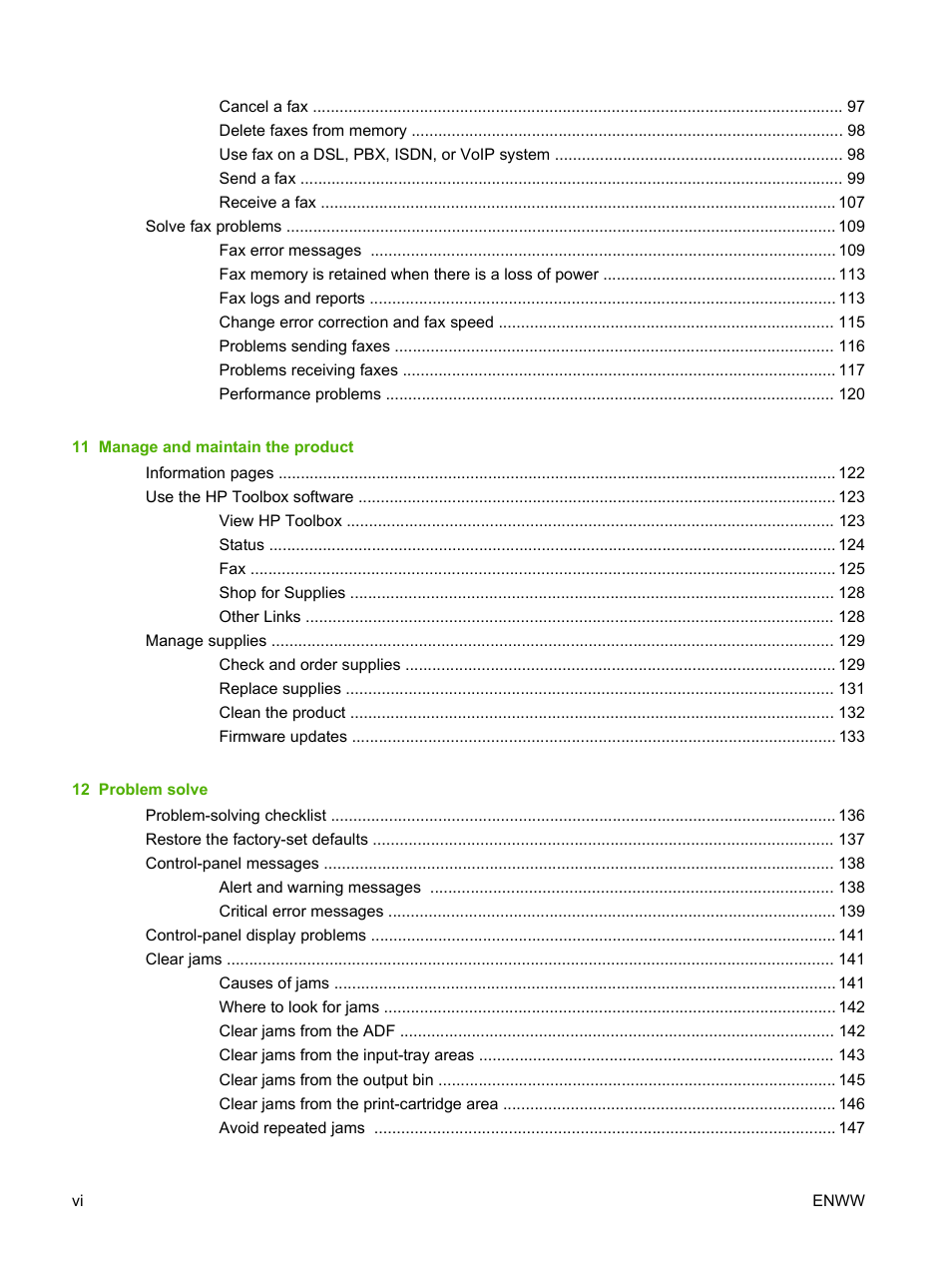 HP LaserJet M1319f Multifunction Printer User Manual | Page 8 / 212