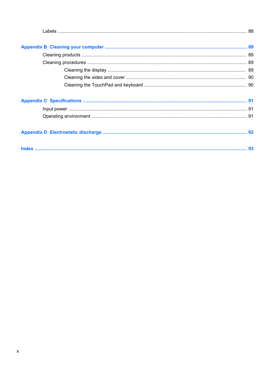 HP EliteBook 2570p Notebook PC User Manual | Page 10 / 106