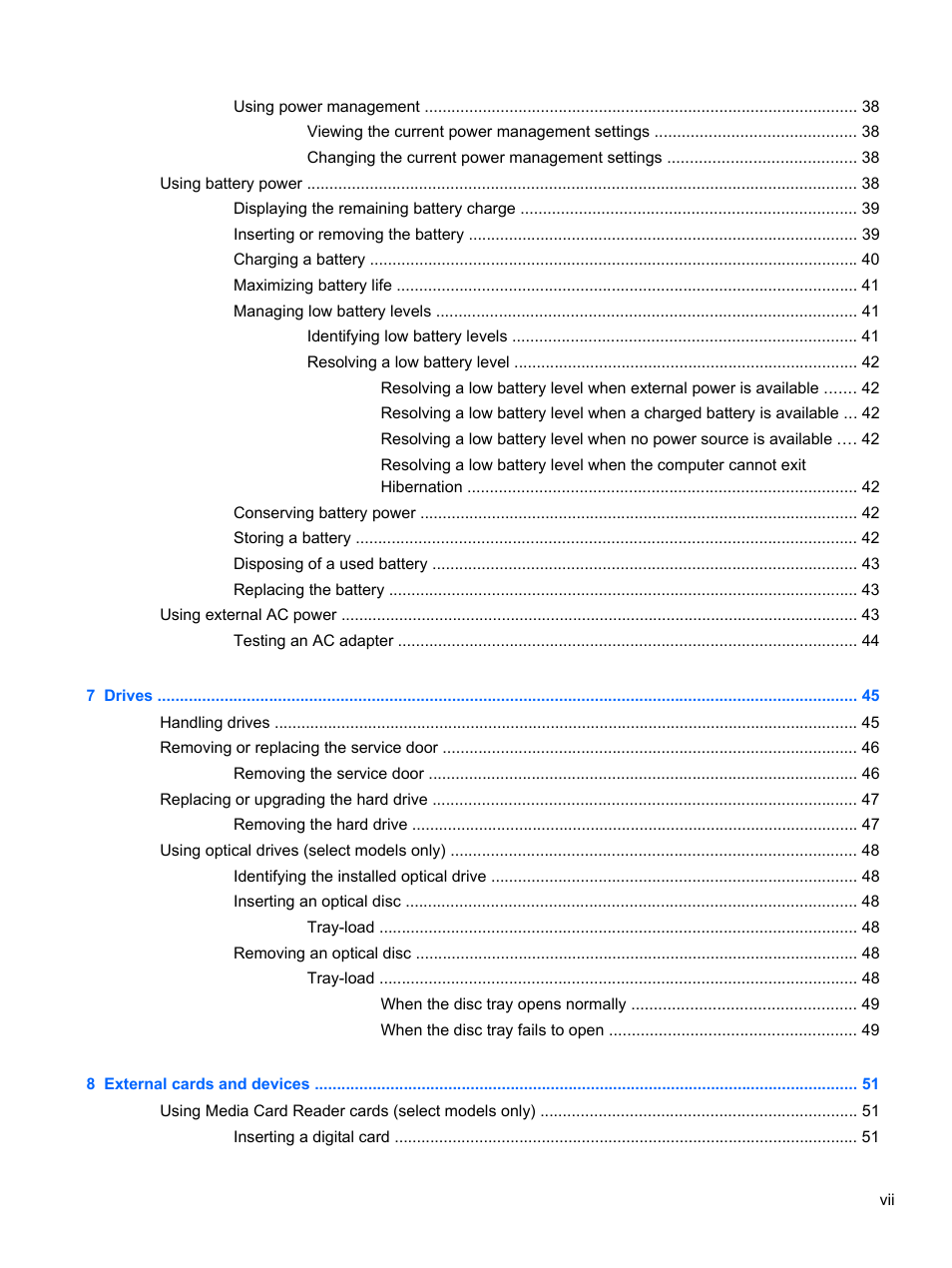 HP EliteBook 2570p Notebook PC User Manual | Page 7 / 106