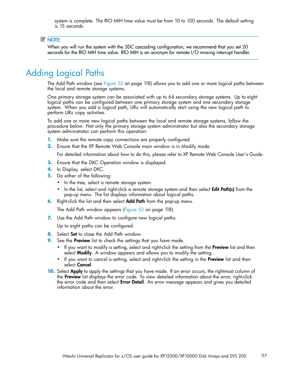 Adding logical paths | HP StorageWorks XP Remote Web Console Software User Manual | Page 117 / 219