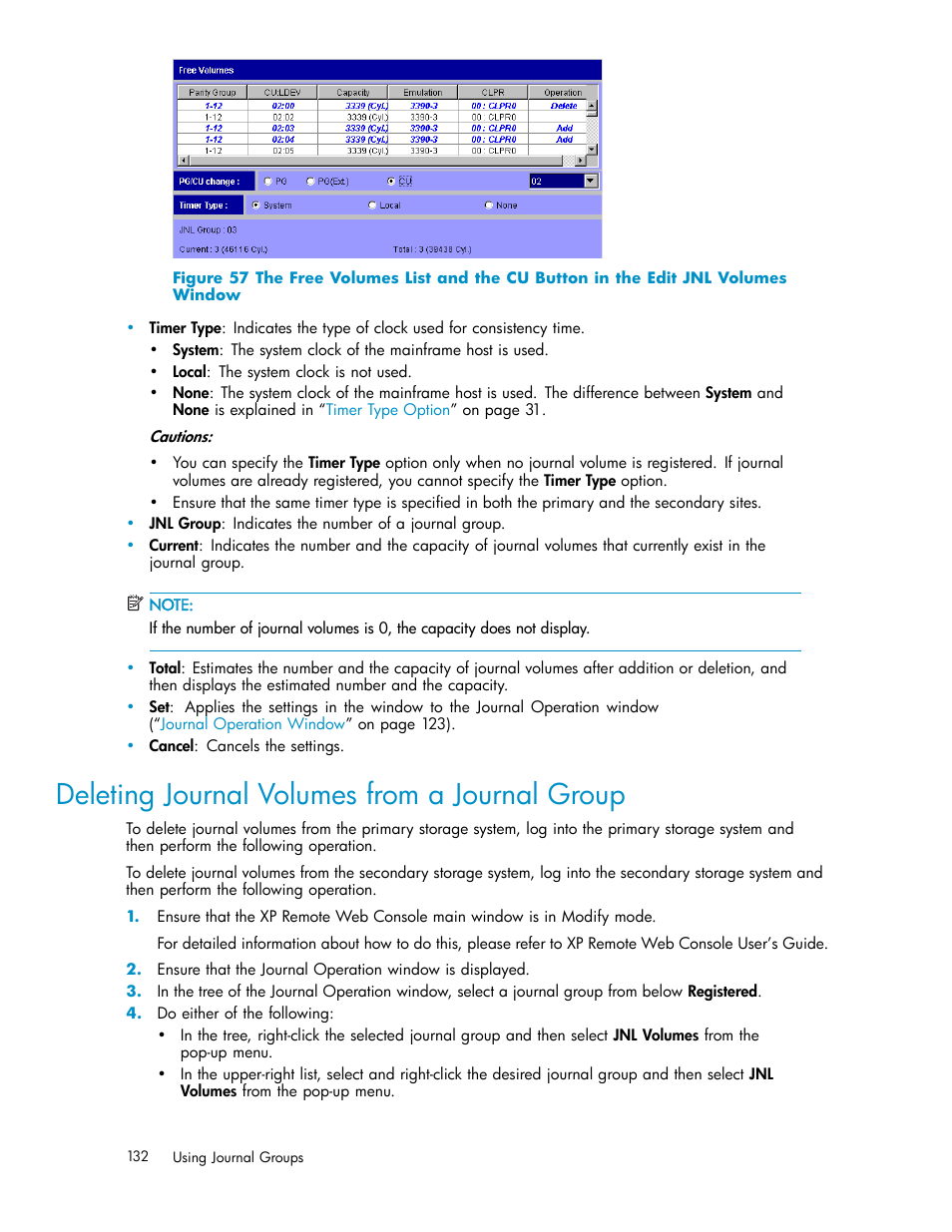 Deleting journal volumes from a journal group, Figure 57 | HP StorageWorks XP Remote Web Console Software User Manual | Page 132 / 219