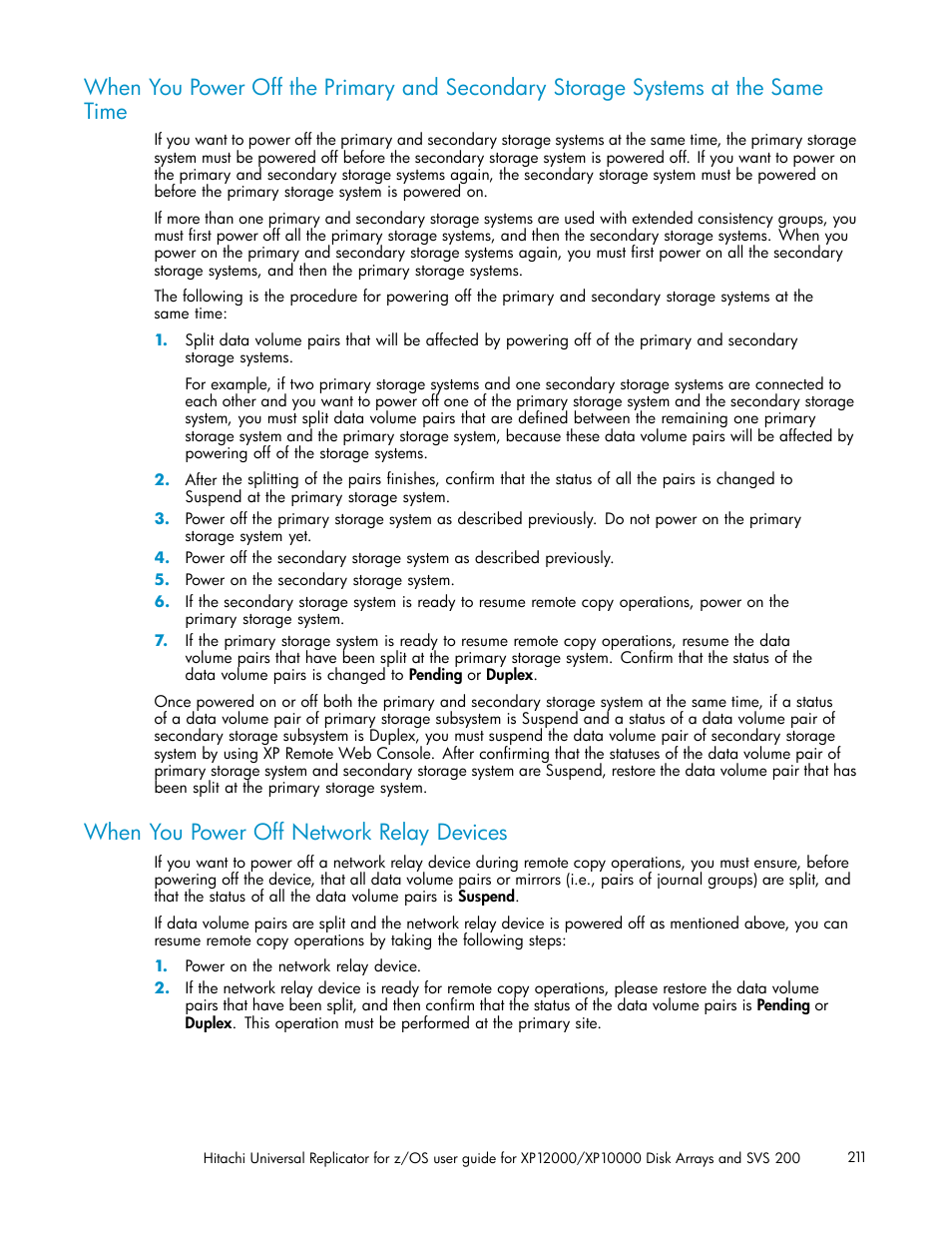 When you power off network relay devices | HP StorageWorks XP Remote Web Console Software User Manual | Page 211 / 219