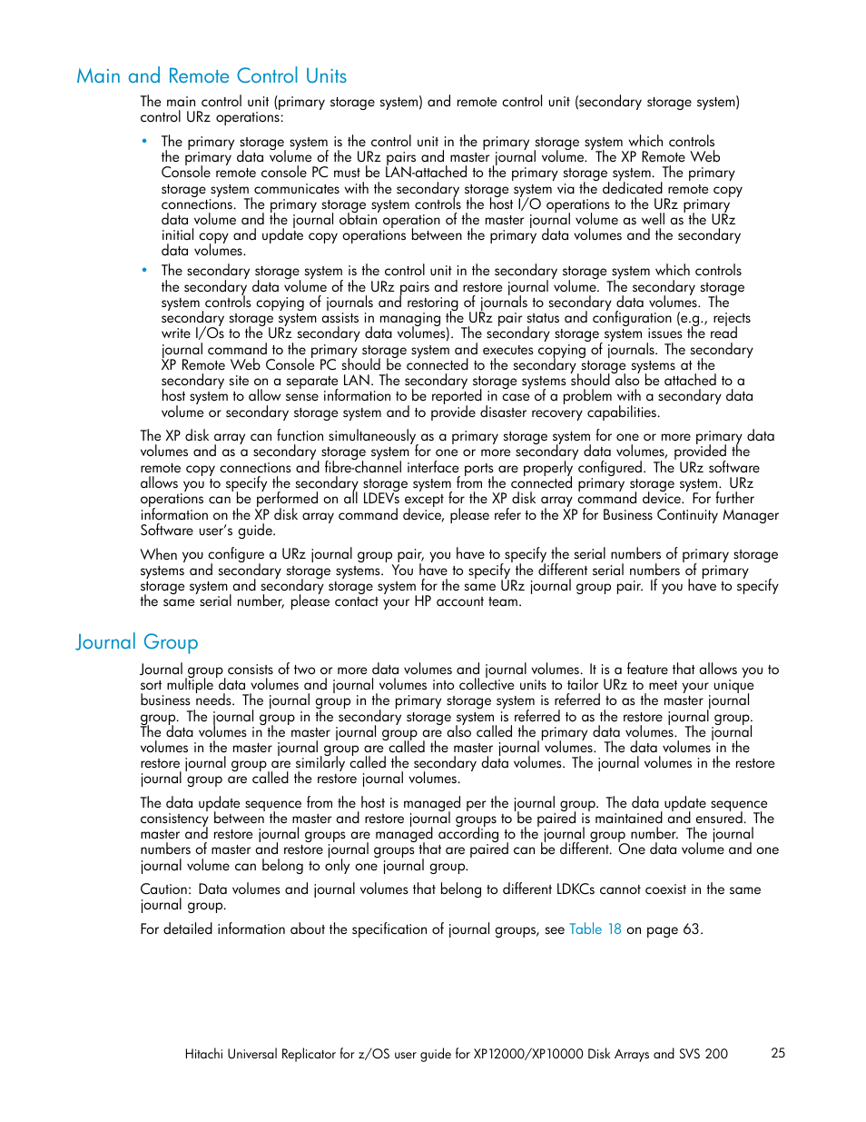 Main and remote control units, Journal group | HP StorageWorks XP Remote Web Console Software User Manual | Page 25 / 219