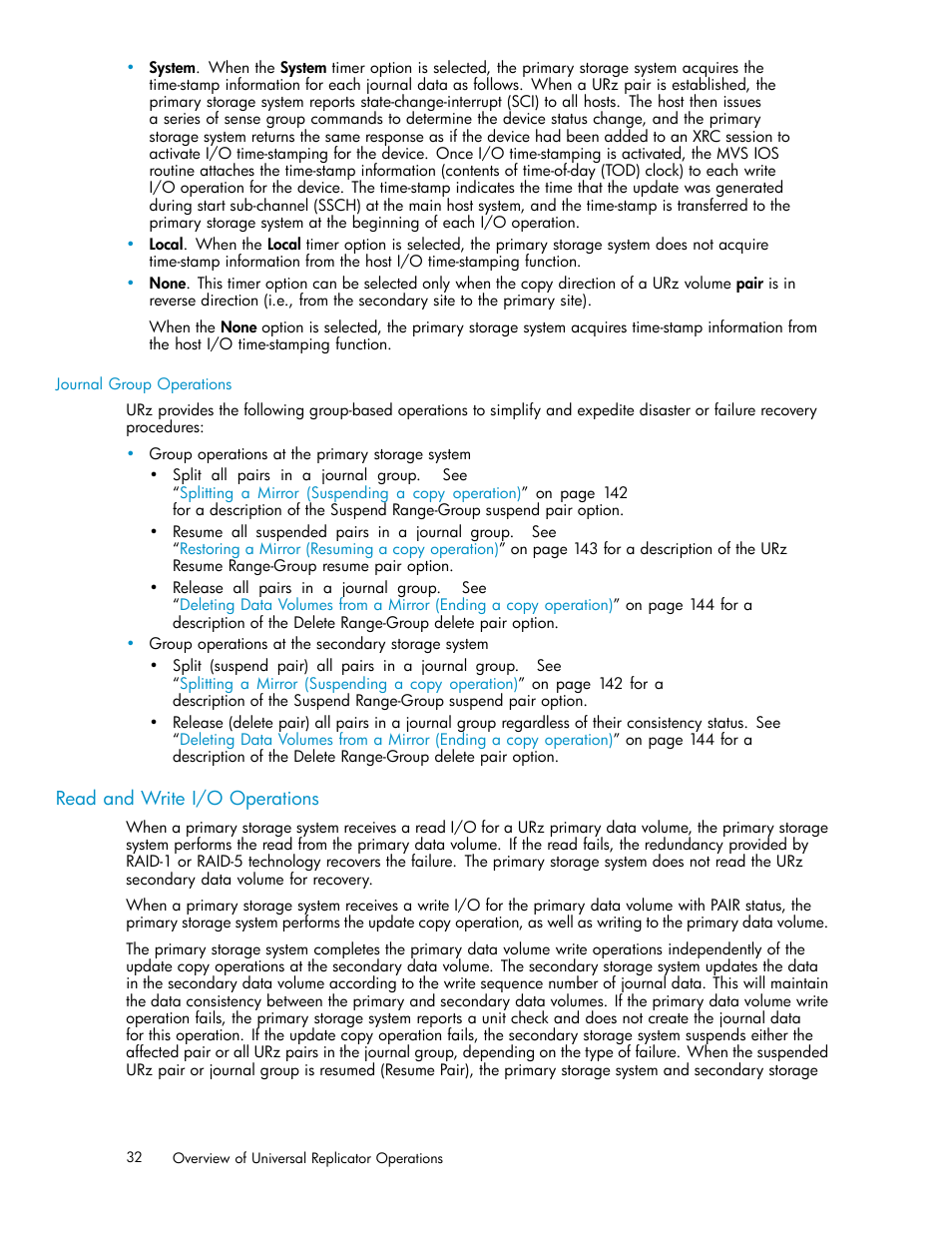 Read and write i/o operations | HP StorageWorks XP Remote Web Console Software User Manual | Page 32 / 219