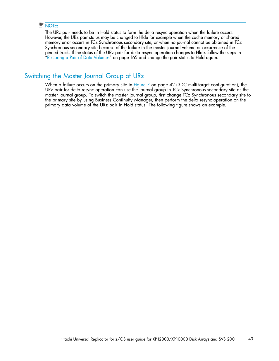 Switching the master journal group of urz | HP StorageWorks XP Remote Web Console Software User Manual | Page 43 / 219