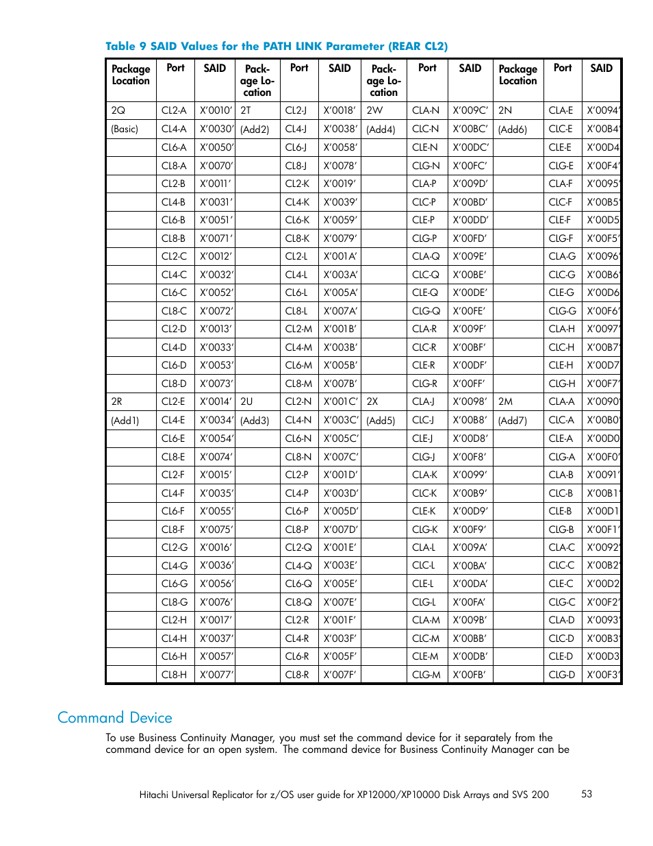 Command device, Table 9 | HP StorageWorks XP Remote Web Console Software User Manual | Page 53 / 219