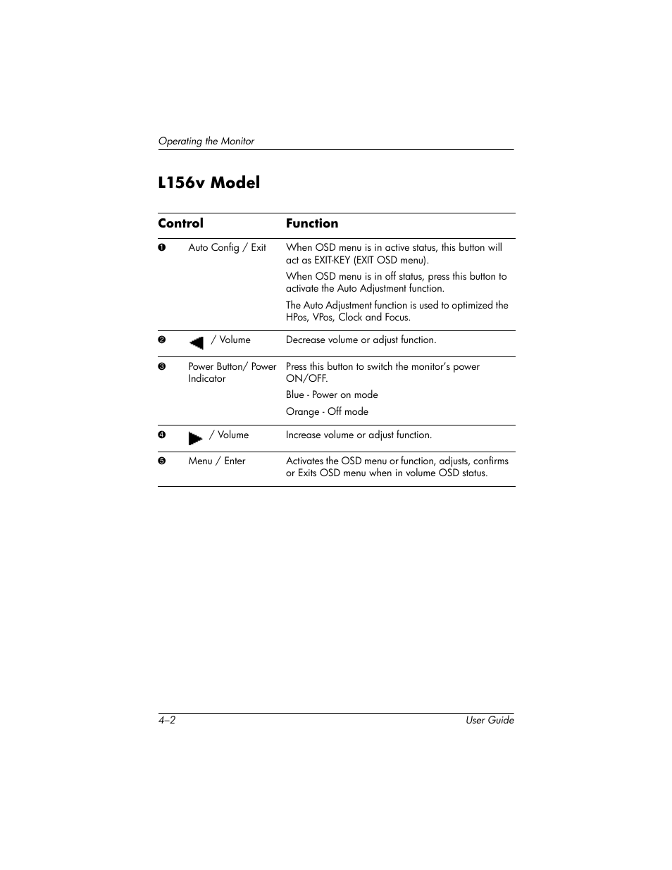 L156v model, L156v model –2 | HP Pavilion L176v 17 inch LCD Monitor User Manual | Page 16 / 40