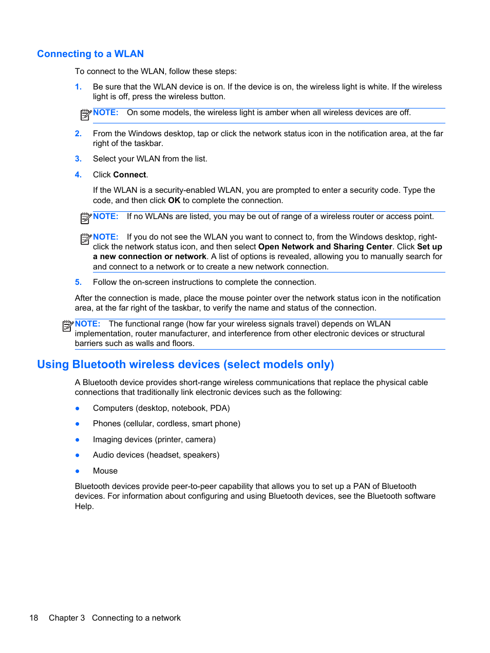 Connecting to a wlan | HP Pavilion 15-e043cl Notebook PC User Manual | Page 28 / 89