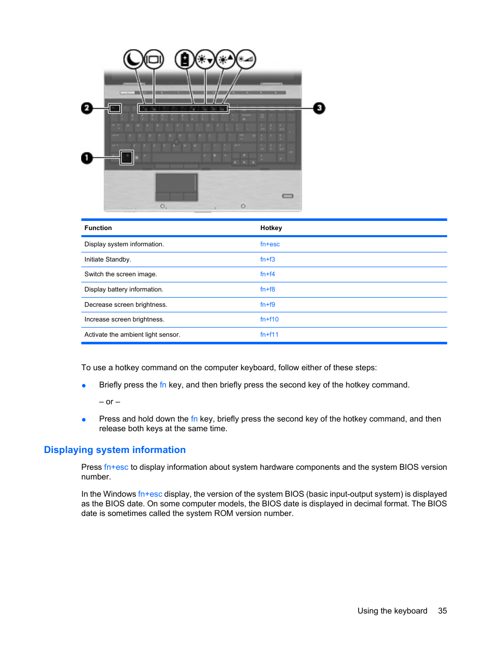 Displaying system information | HP EliteBook 8540w Mobile Workstation User Manual | Page 47 / 183