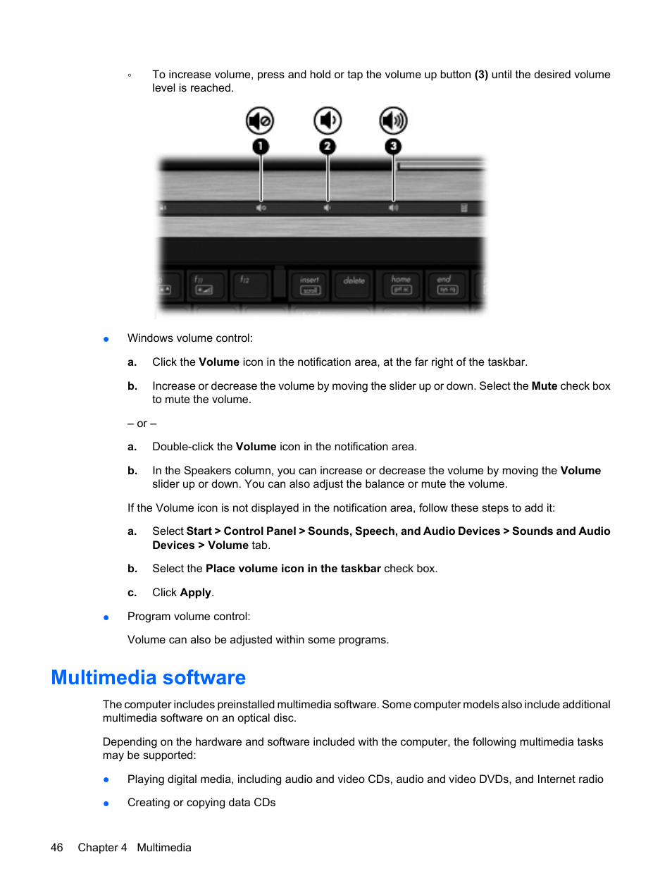 Multimedia software | HP EliteBook 8540w Mobile Workstation User Manual | Page 58 / 183