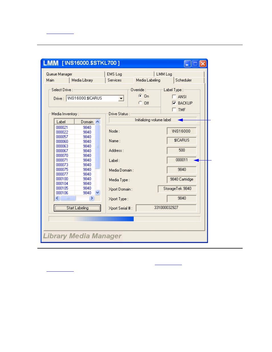 Figure 6-12, Initializing volume label | HP Integrity NonStop H-Series User Manual | Page 107 / 234