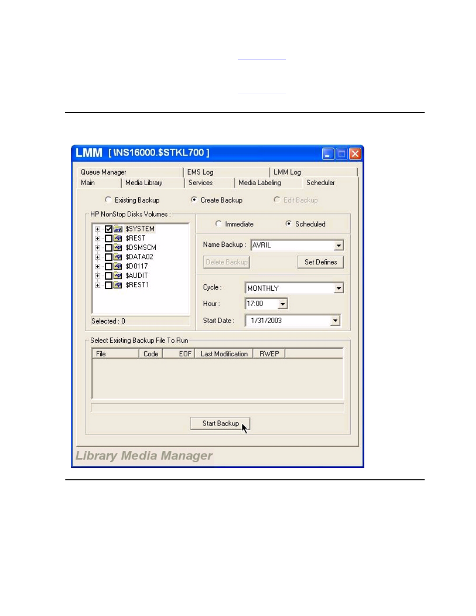 Figure 6-22, Create scheduled backup - final steps | HP Integrity NonStop H-Series User Manual | Page 119 / 234