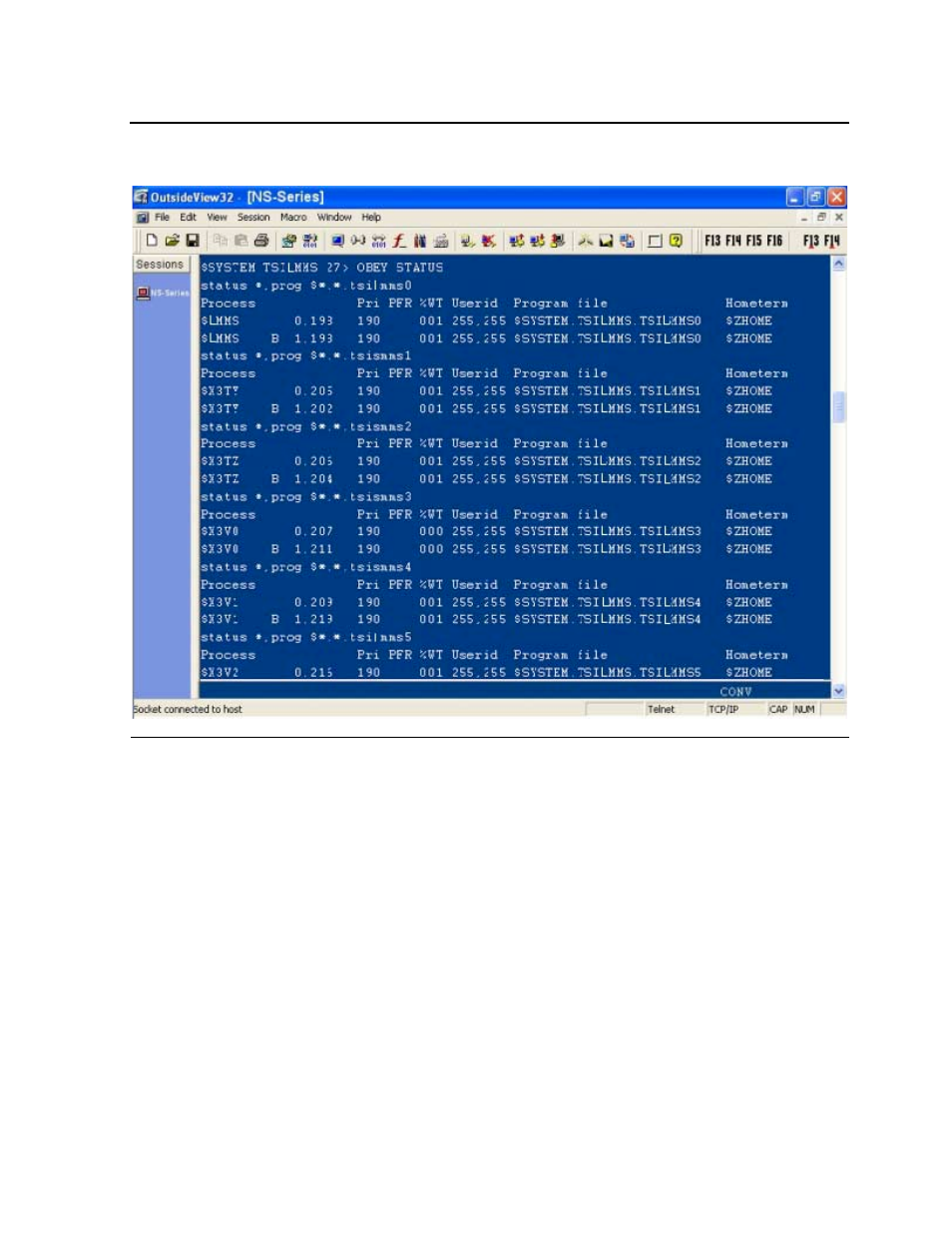 Figure 3-28, Status of processes on the server, Show | HP Integrity NonStop H-Series User Manual | Page 61 / 234