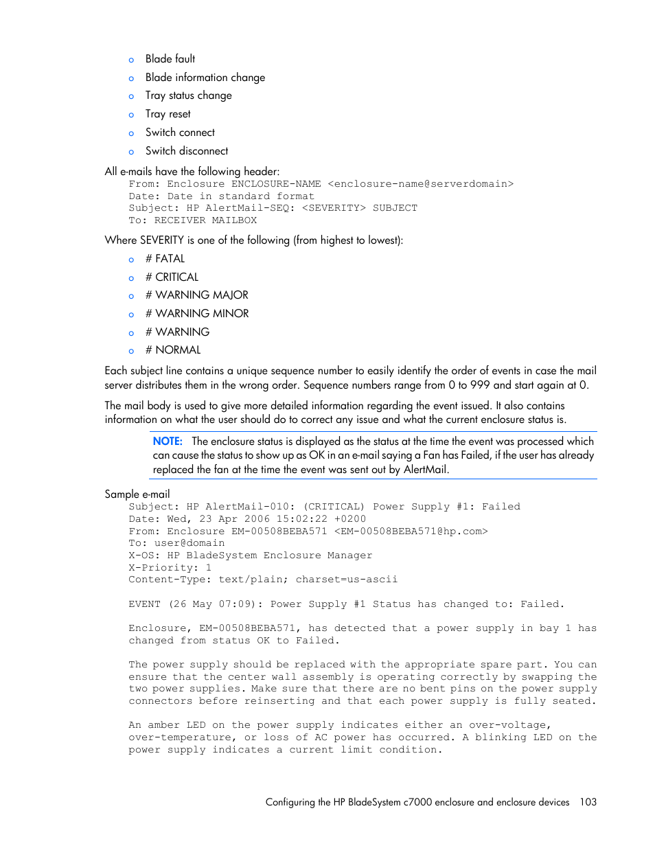HP Onboard Administrator User Manual | Page 103 / 347