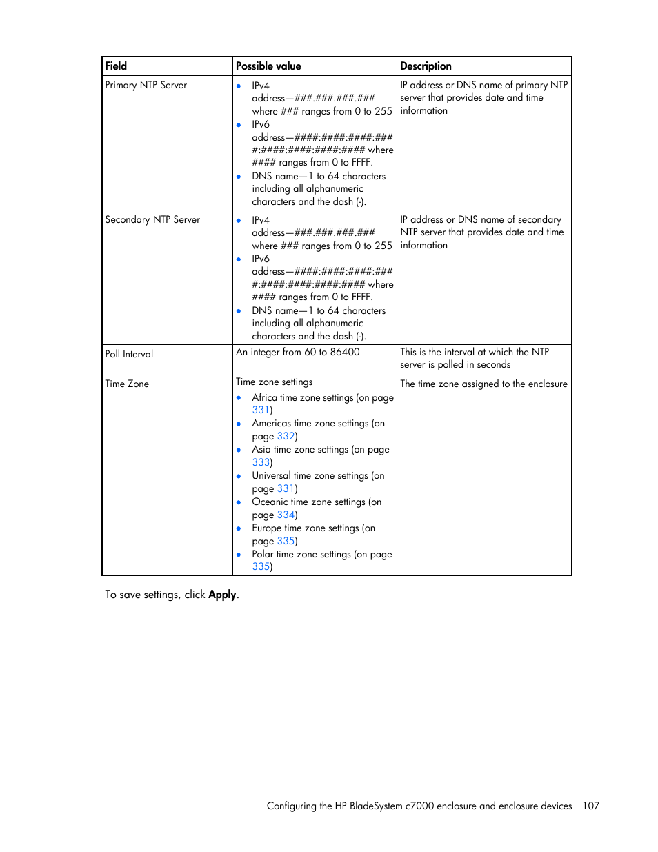 HP Onboard Administrator User Manual | Page 107 / 347