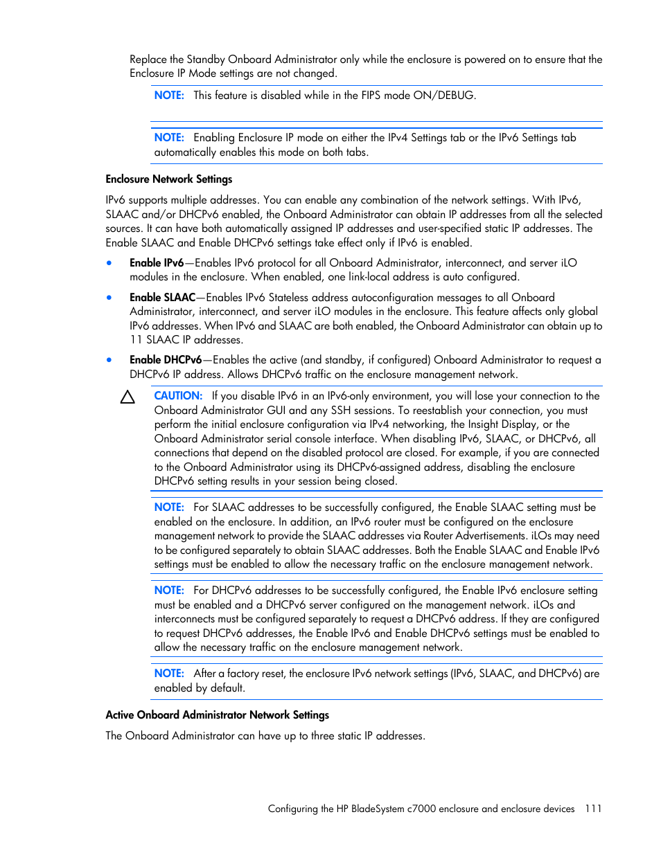 HP Onboard Administrator User Manual | Page 111 / 347