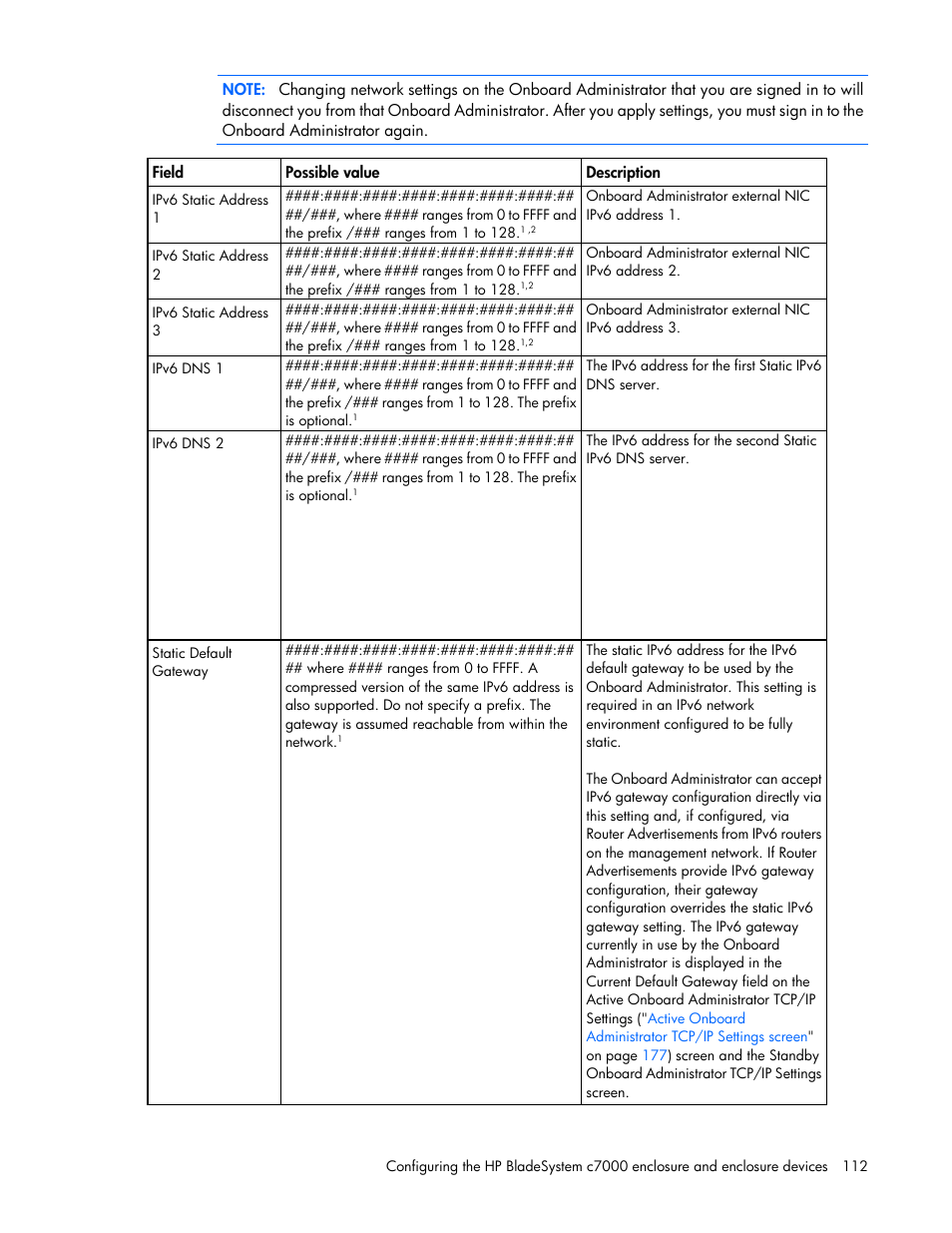 HP Onboard Administrator User Manual | Page 112 / 347