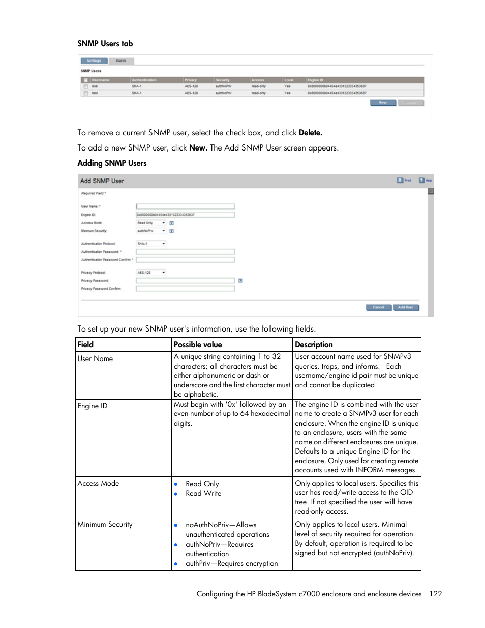 HP Onboard Administrator User Manual | Page 122 / 347