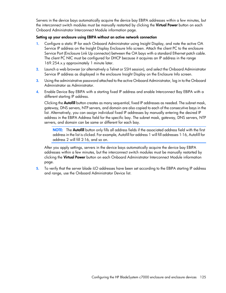 HP Onboard Administrator User Manual | Page 125 / 347
