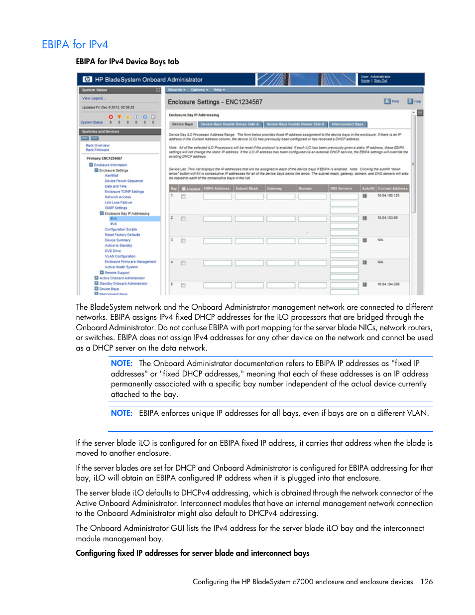 Ebipa for ipv4 | HP Onboard Administrator User Manual | Page 126 / 347
