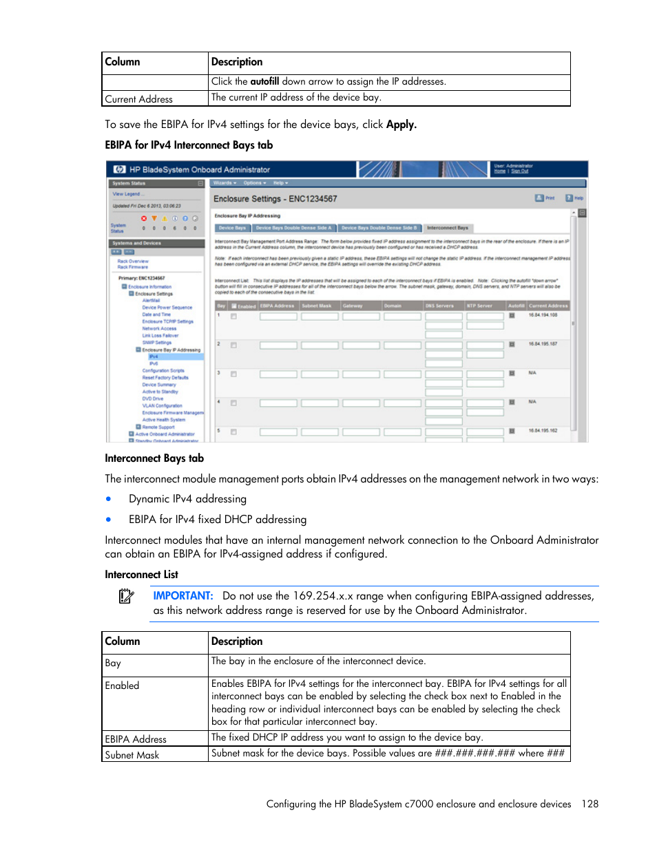 HP Onboard Administrator User Manual | Page 128 / 347