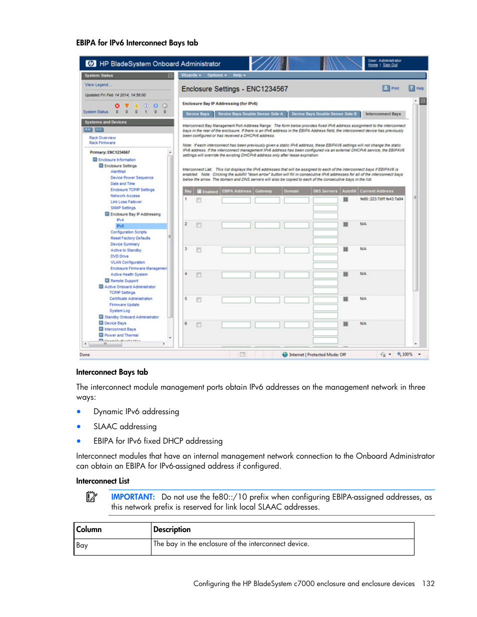 HP Onboard Administrator User Manual | Page 132 / 347