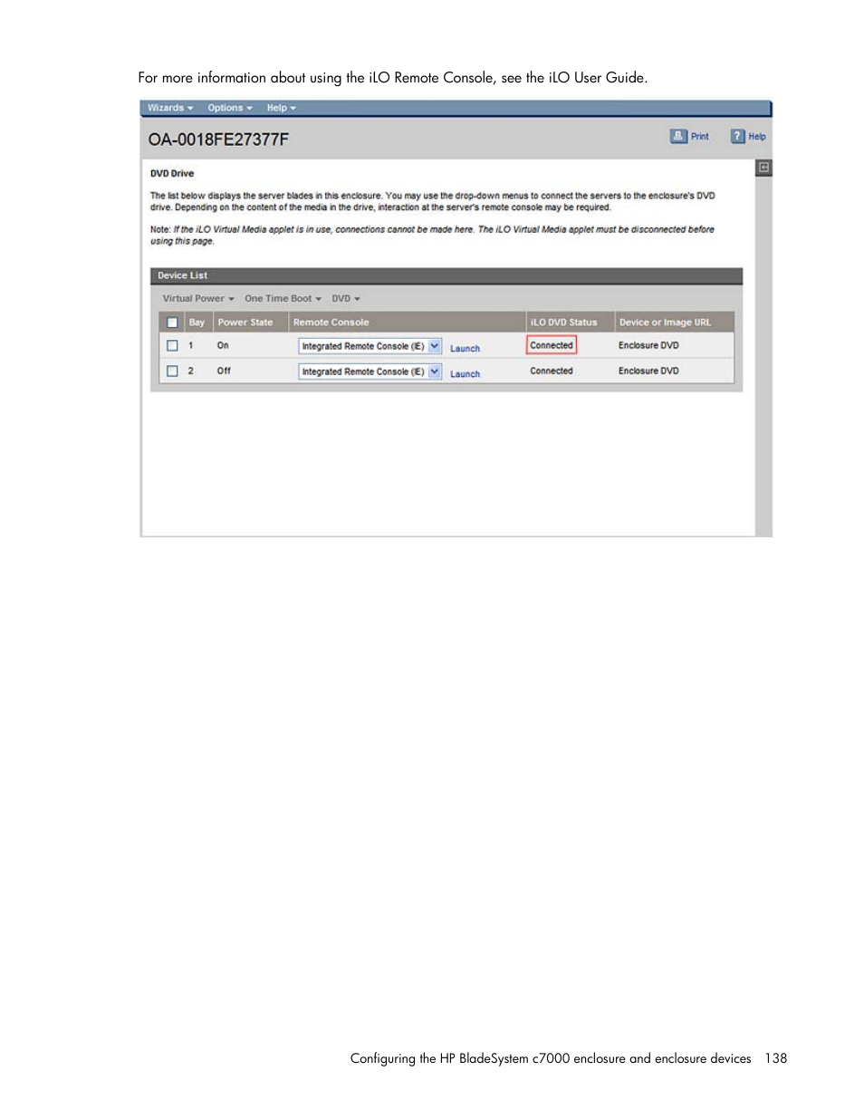 HP Onboard Administrator User Manual | Page 138 / 347