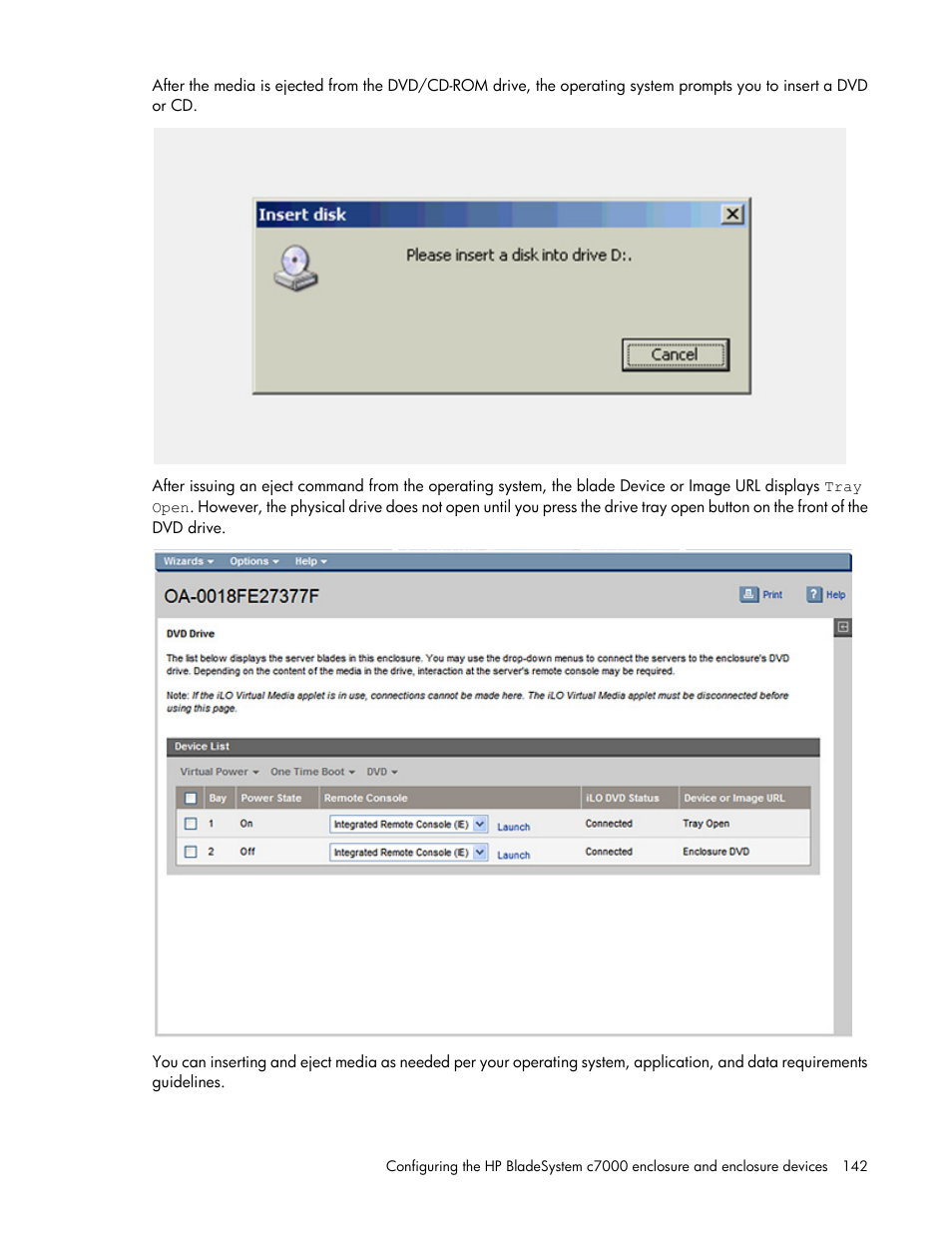 HP Onboard Administrator User Manual | Page 142 / 347