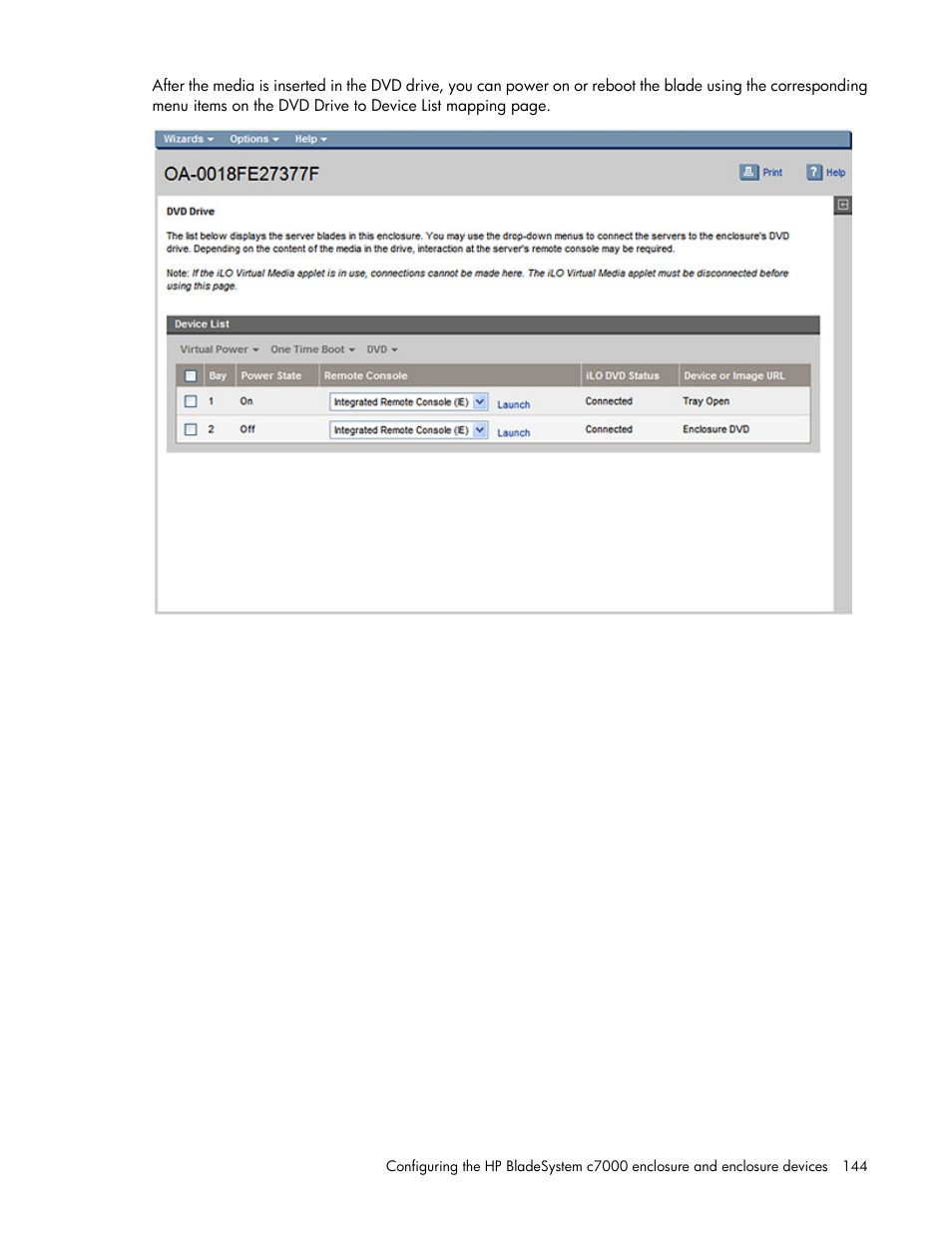 HP Onboard Administrator User Manual | Page 144 / 347