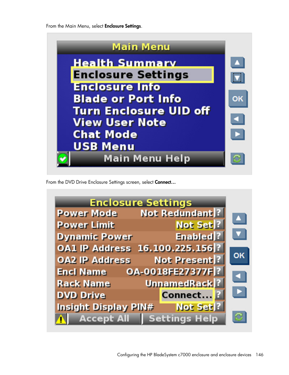 HP Onboard Administrator User Manual | Page 146 / 347