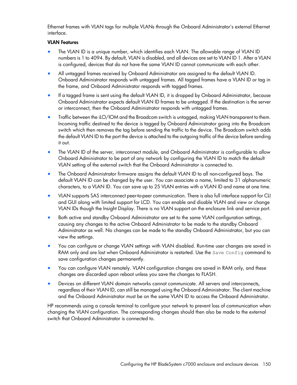 HP Onboard Administrator User Manual | Page 150 / 347