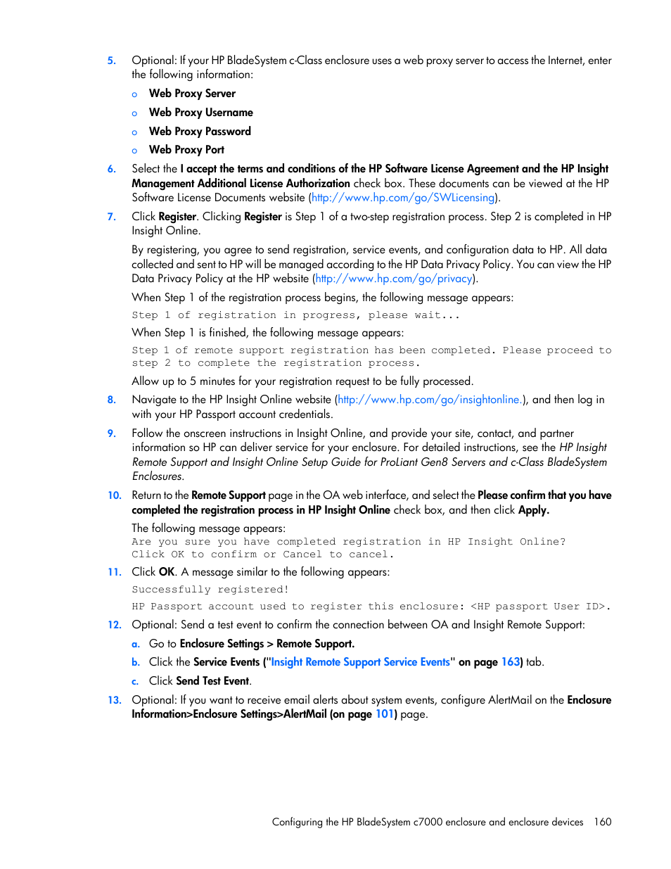 HP Onboard Administrator User Manual | Page 160 / 347