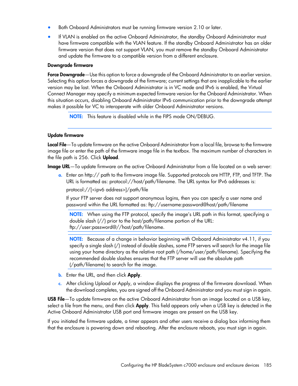 HP Onboard Administrator User Manual | Page 185 / 347