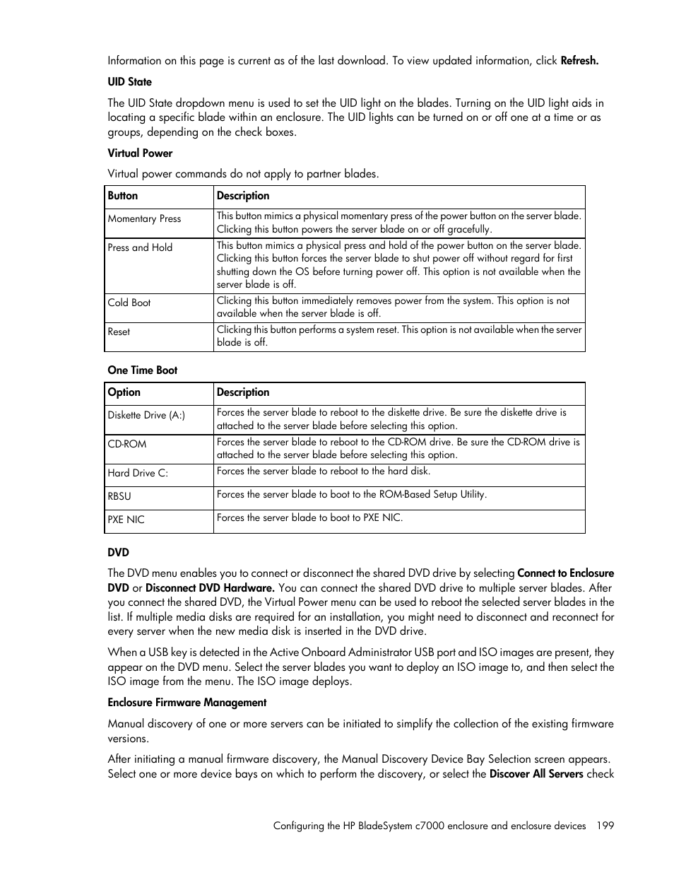 HP Onboard Administrator User Manual | Page 199 / 347