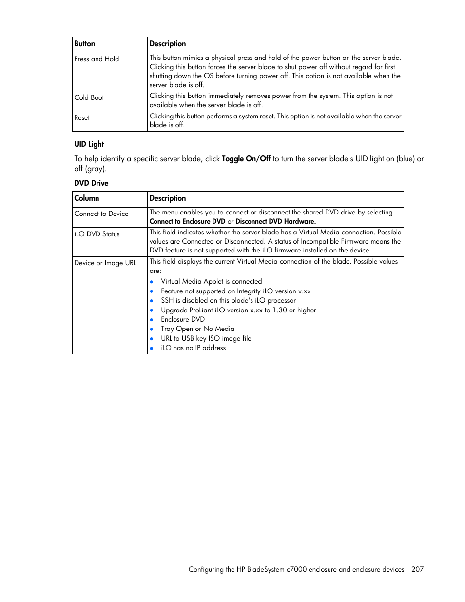HP Onboard Administrator User Manual | Page 207 / 347