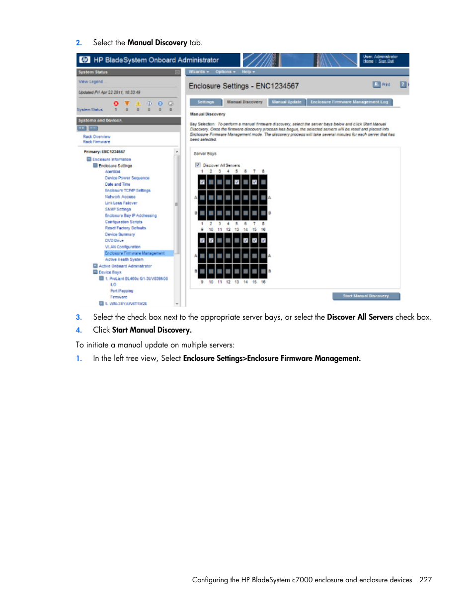 HP Onboard Administrator User Manual | Page 227 / 347