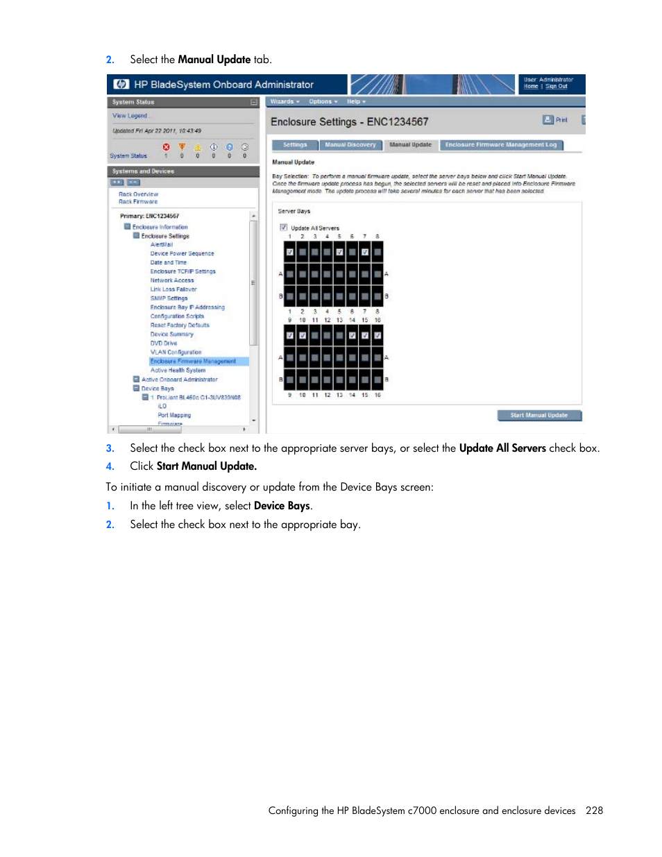 HP Onboard Administrator User Manual | Page 228 / 347