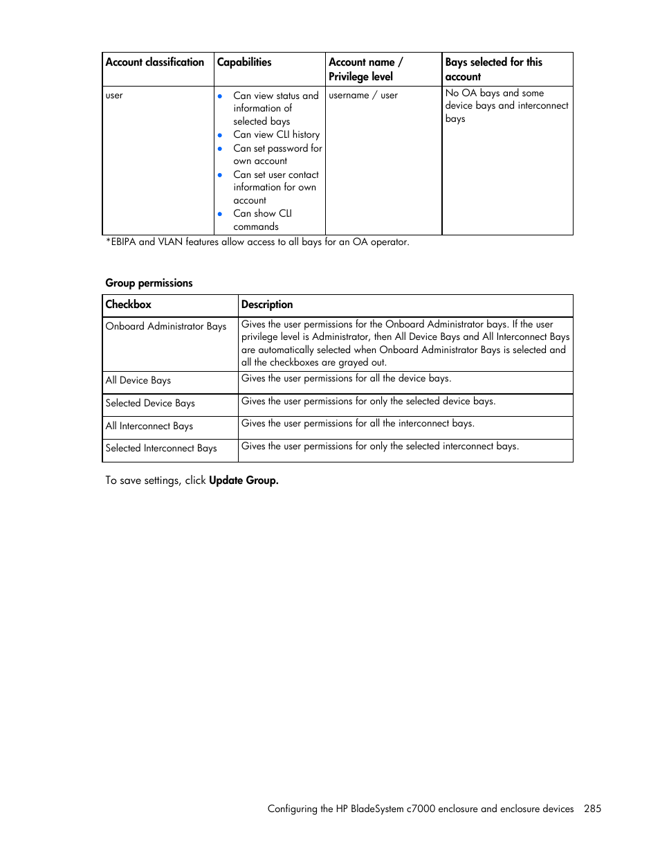 HP Onboard Administrator User Manual | Page 285 / 347