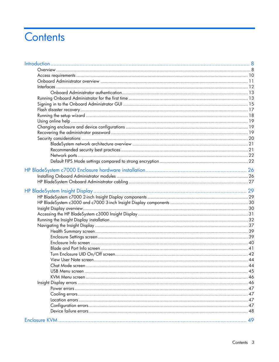 HP Onboard Administrator User Manual | Page 3 / 347