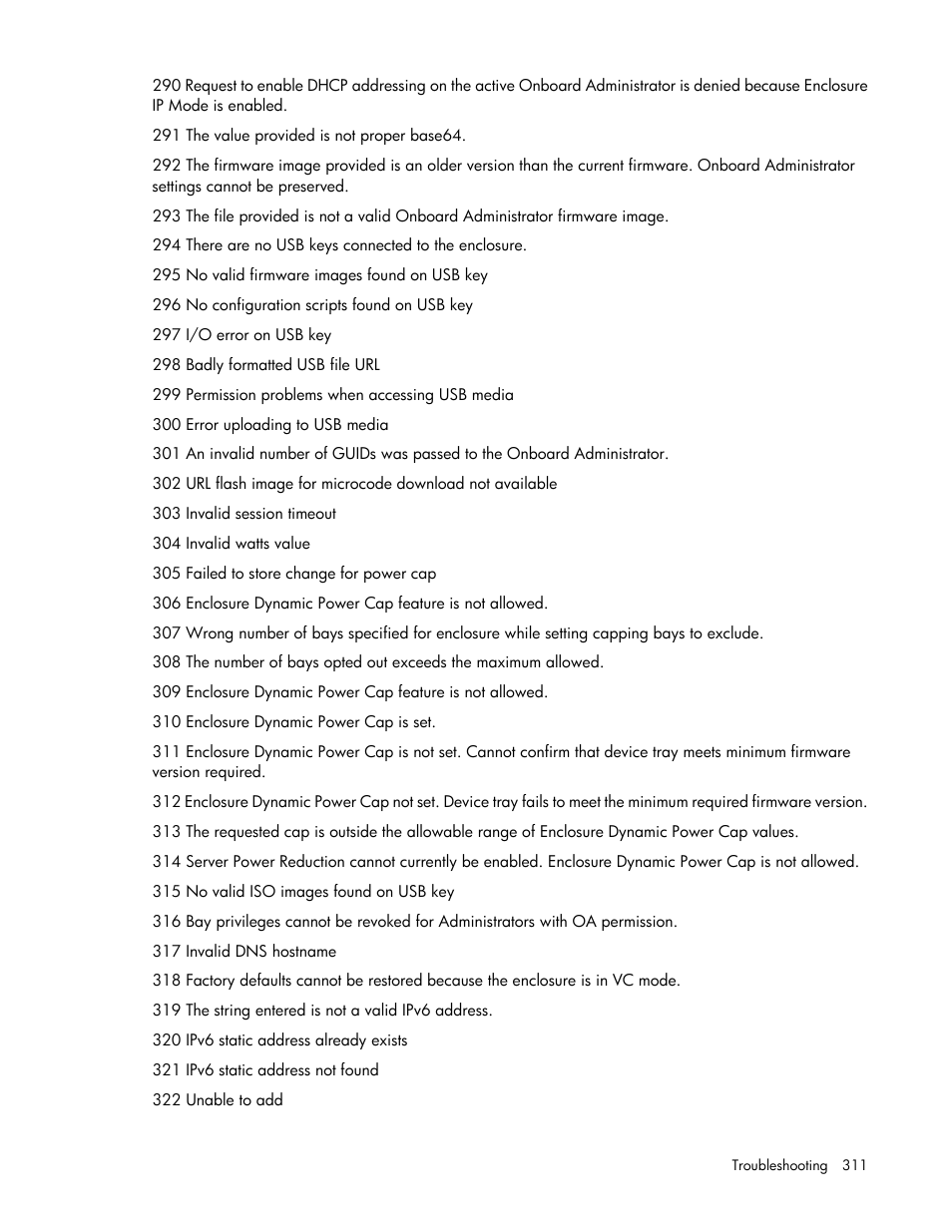 HP Onboard Administrator User Manual | Page 311 / 347