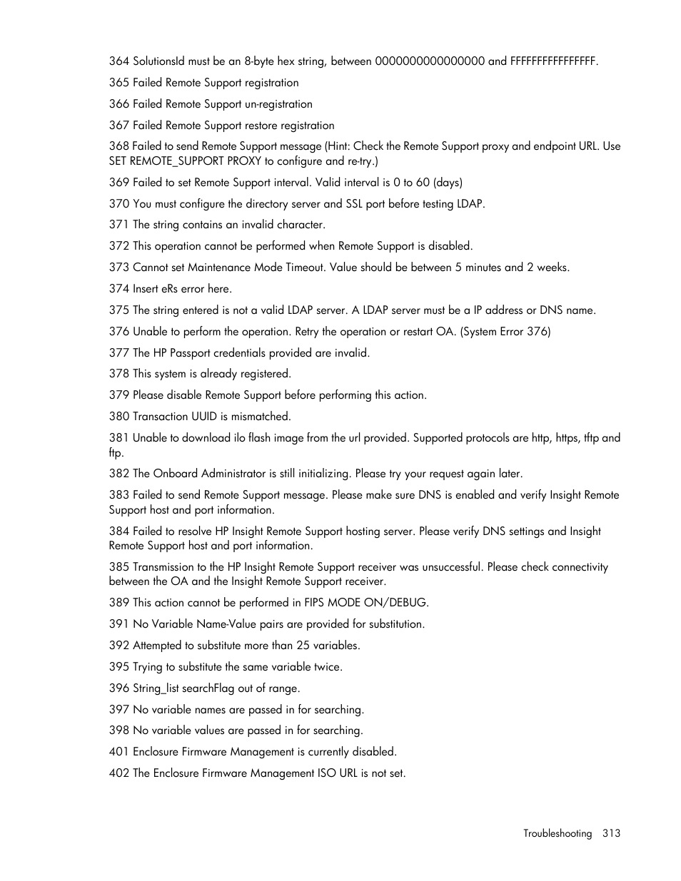 HP Onboard Administrator User Manual | Page 313 / 347